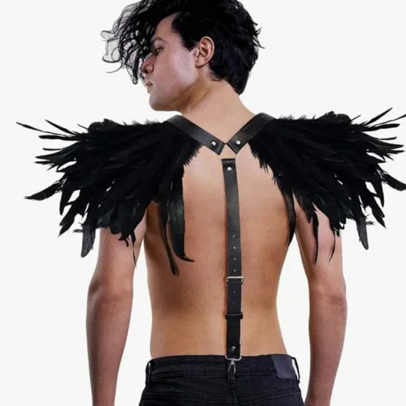Feather Epaulet Shrug Shoulder Wings - Picture 7 of 7